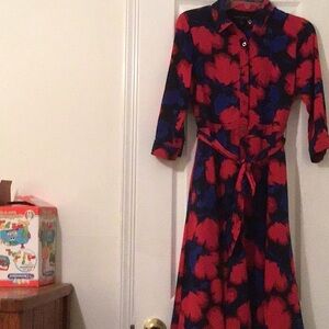 Banana Republic Red and Blue Patterned Shirt